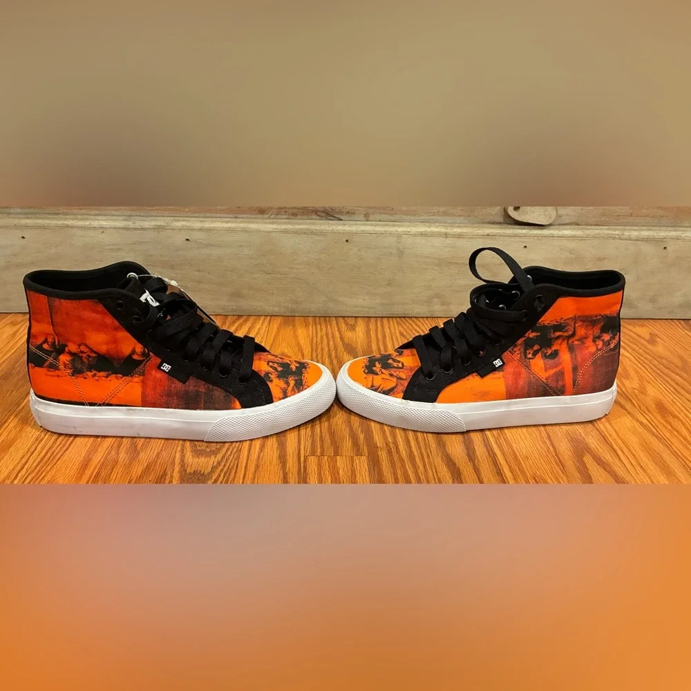 DC Shoes Andy Warhol Last Supper Manual Hi NWT Mens 6 Blk/Org High Top Sneakers
